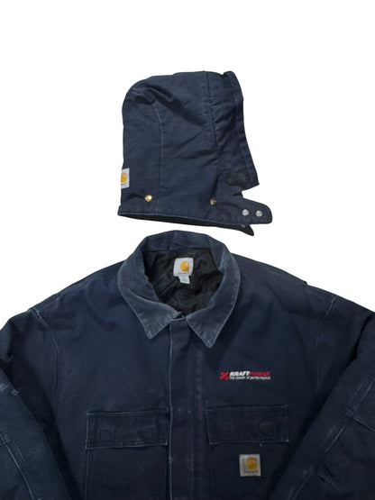 VTG Carhartt C003 DNY Dark Navy Artic Quilted Chore Jacket - XXL