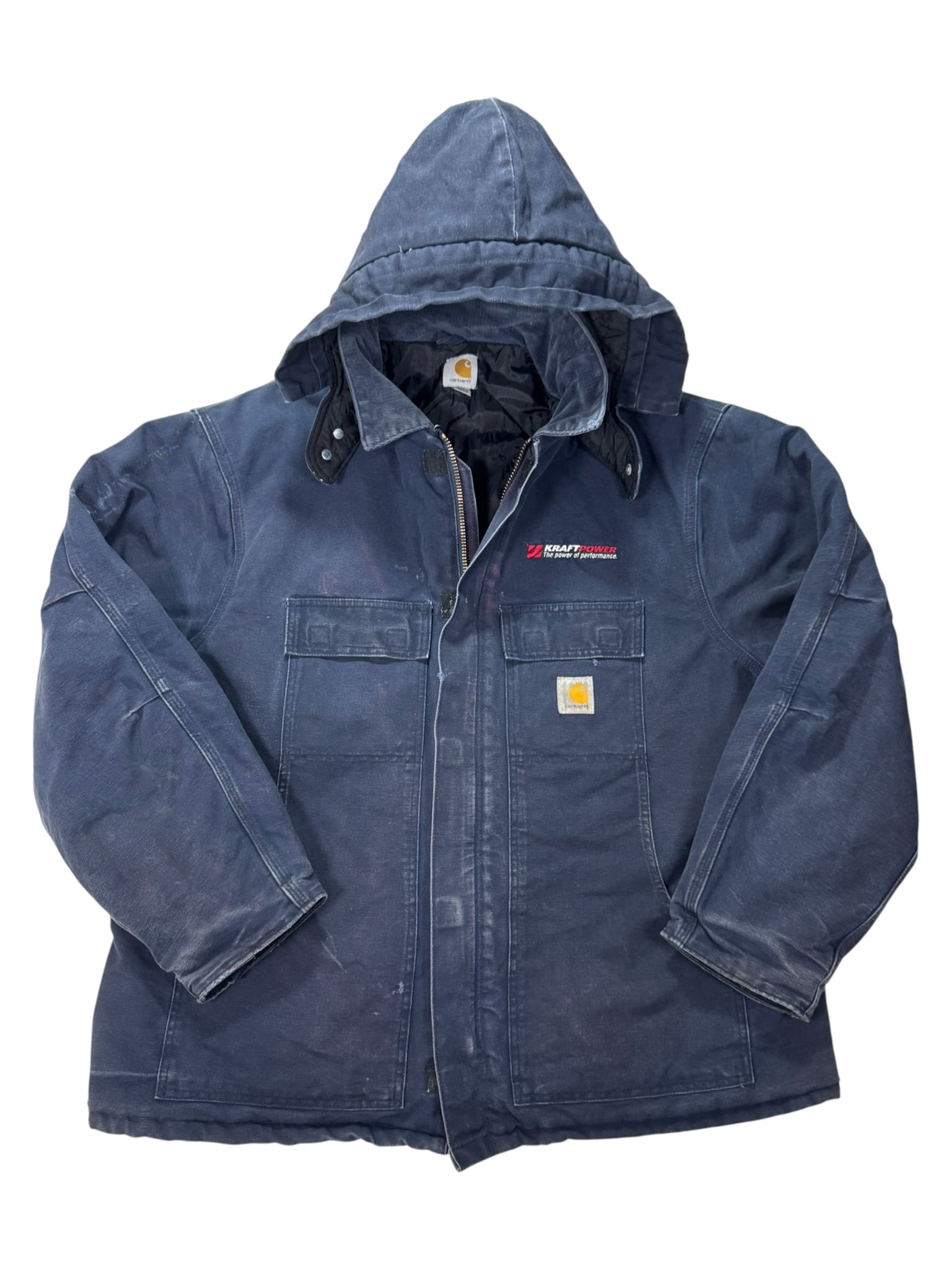 VTG Carhartt C003 DNY Dark Navy Artic Quilted Chore Jacket - XXL