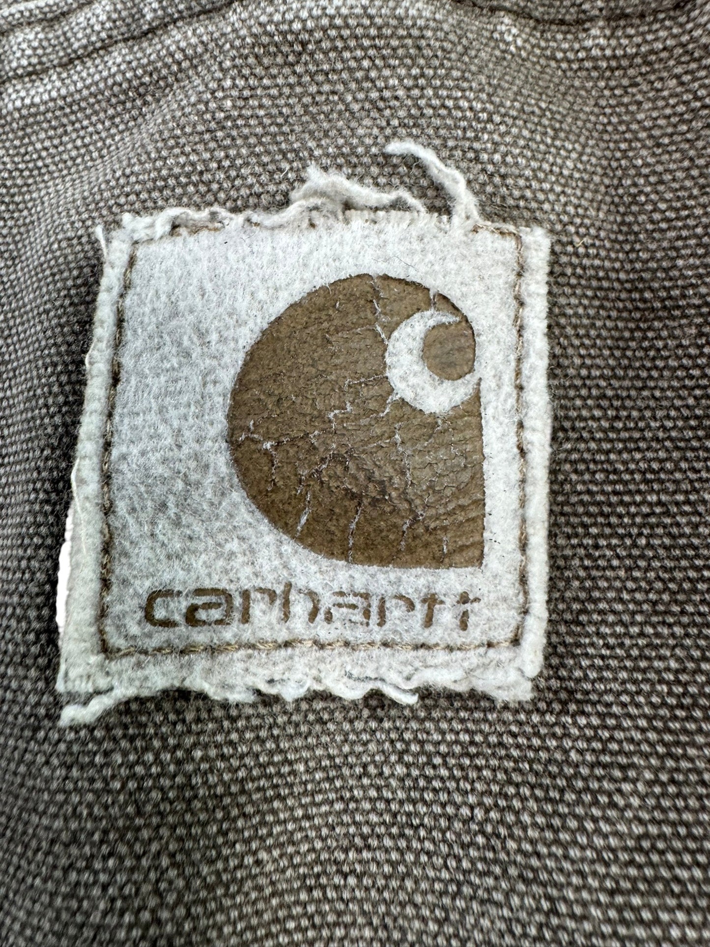 Vintage Carhartt C02CHT Faded Brown Duck Canvas Blanket Lined Chore Coat Mens XL