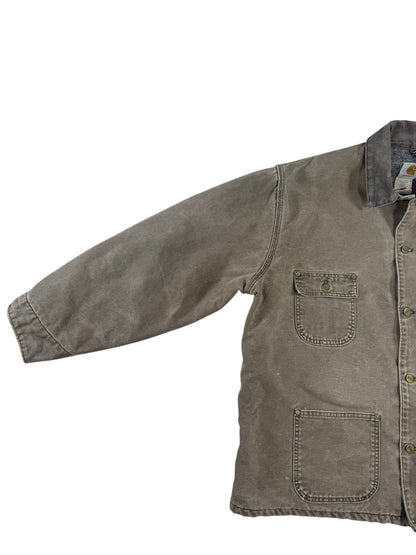 Vintage Carhartt C02CHT Faded Brown Duck Canvas Blanket Lined Chore Coat Mens XL