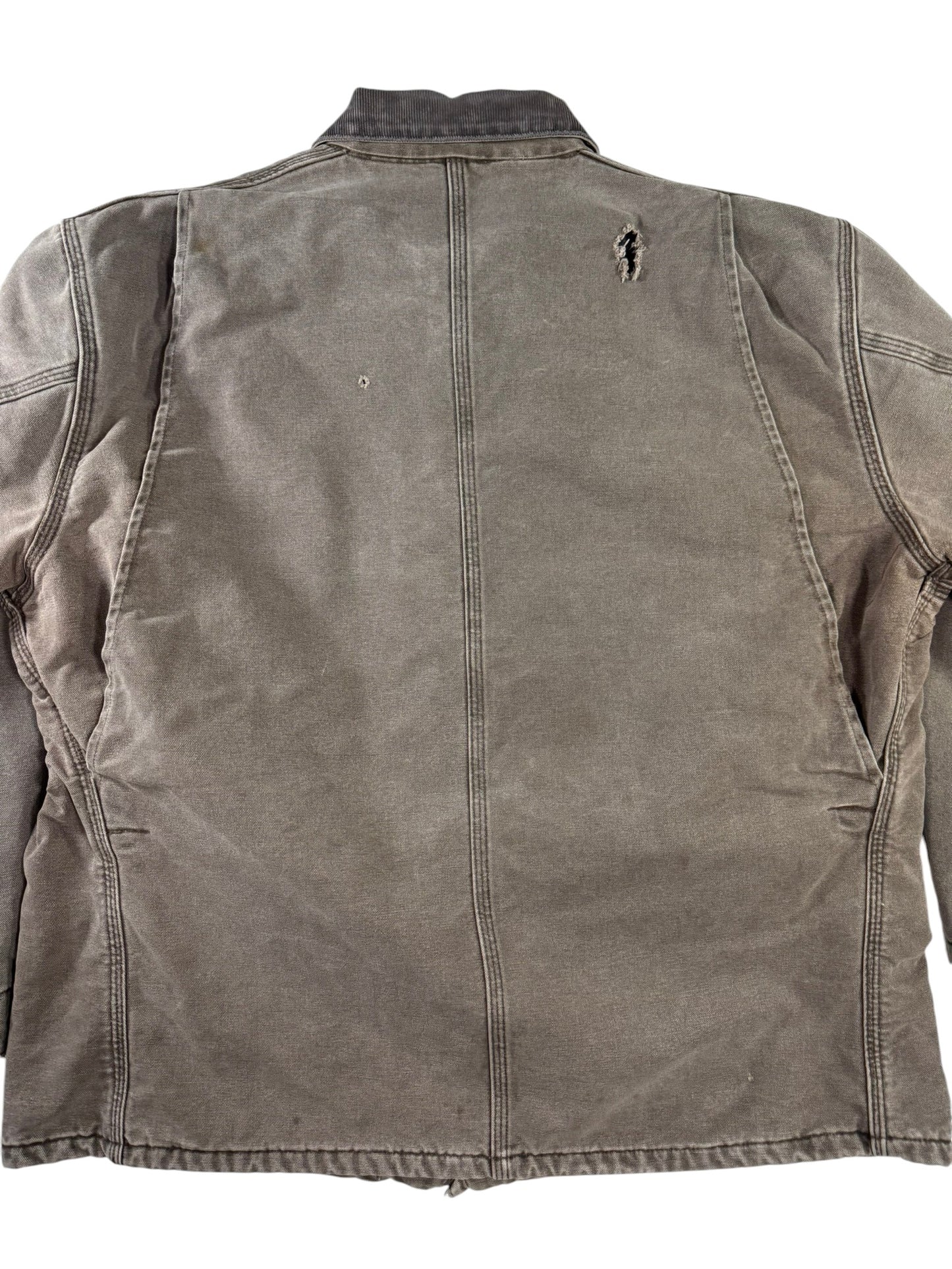 Vintage Carhartt C02CHT Faded Brown Duck Canvas Blanket Lined Chore Coat Mens XL