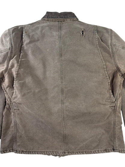 Vintage Carhartt C02CHT Faded Brown Duck Canvas Blanket Lined Chore Coat Mens XL