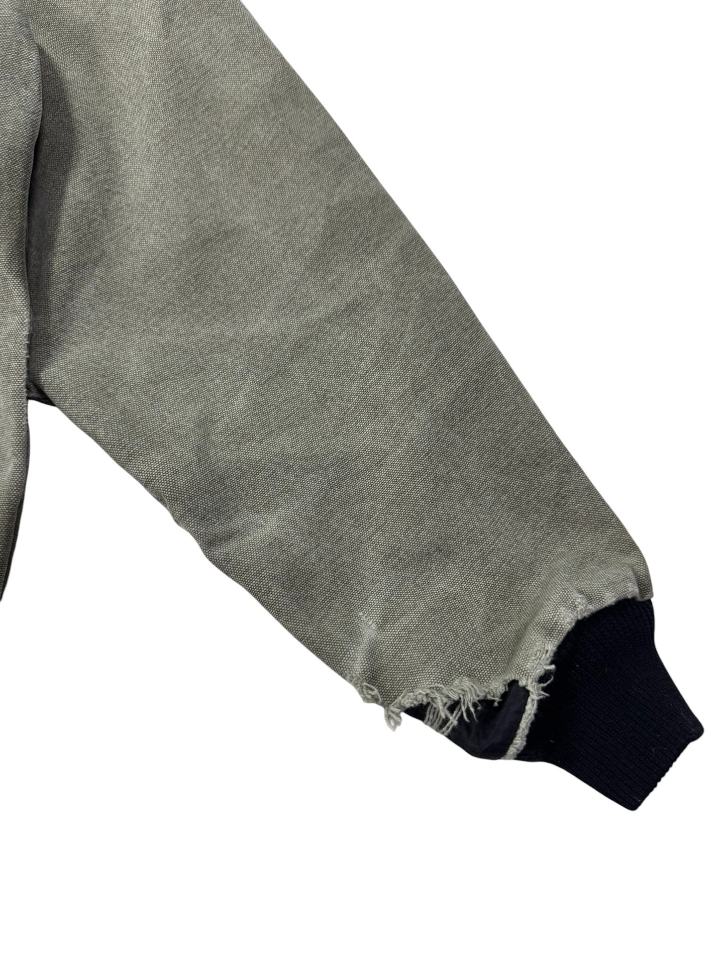 VTG Distressed Faded Carhartt J360 ARG Green Canvas Hooded Jacket Mesh Lined - M