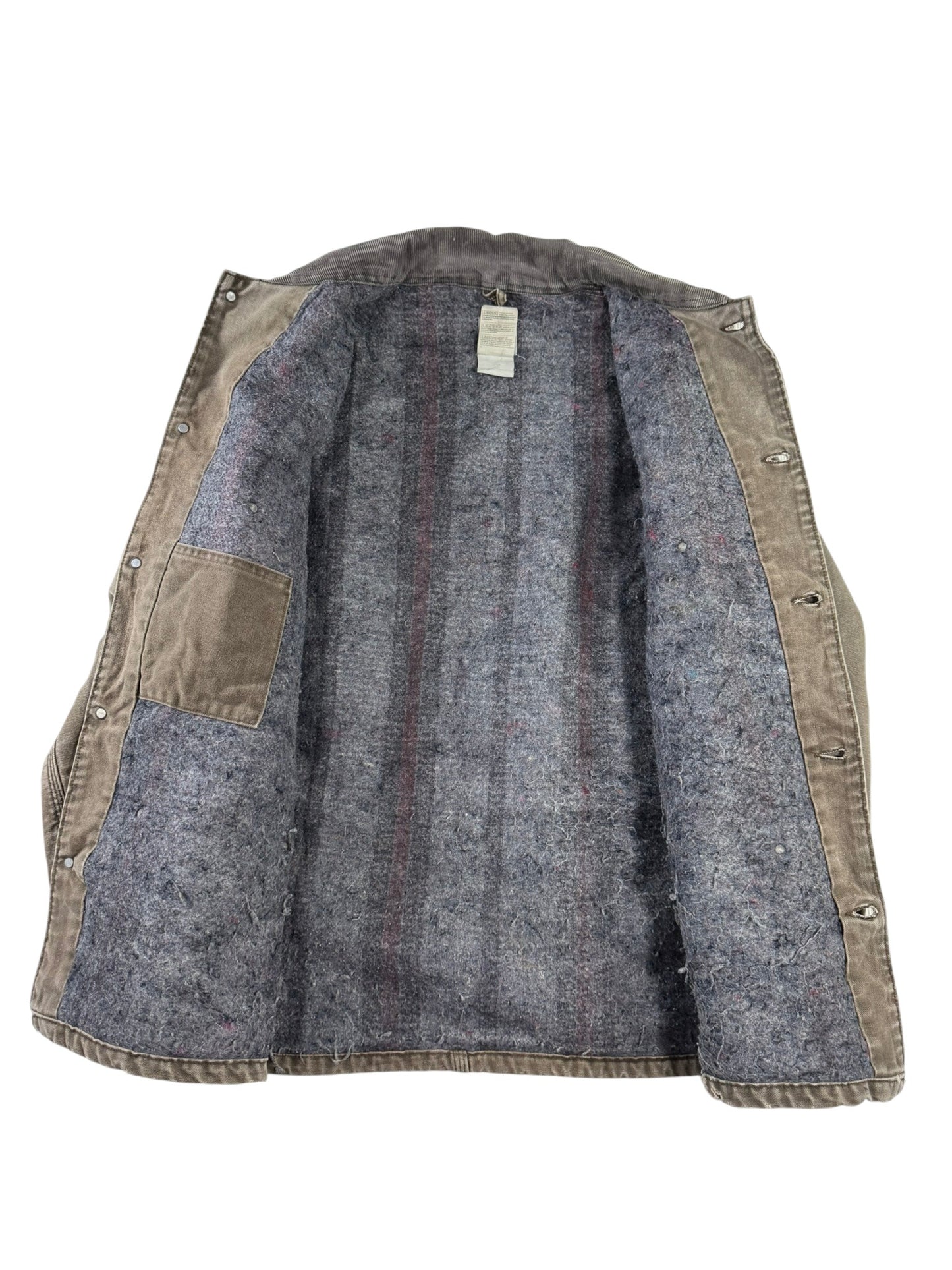 Vintage Carhartt C02CHT Faded Brown Duck Canvas Blanket Lined Chore Coat Mens XL