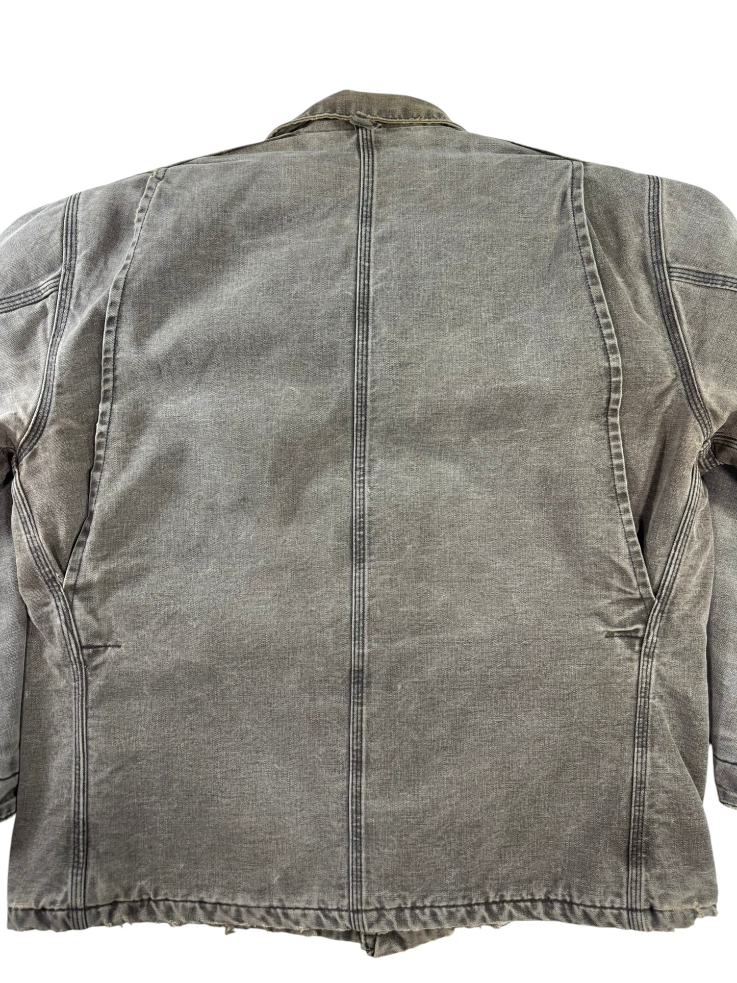 Vintage Carhartt C02CHT Faded Brown Canvas Blanket Lined Distressed Chore Coat XL