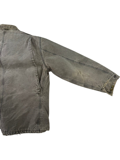 Vintage Carhartt C02CHT Faded Brown Canvas Blanket Lined Distressed Chore Coat XL