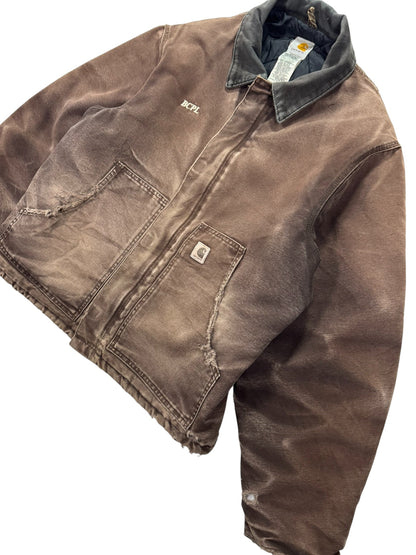 VTG Carhartt J22 DKB Detroit Quilted Artic Faded/Distressed Jacket - Made in USA - XL