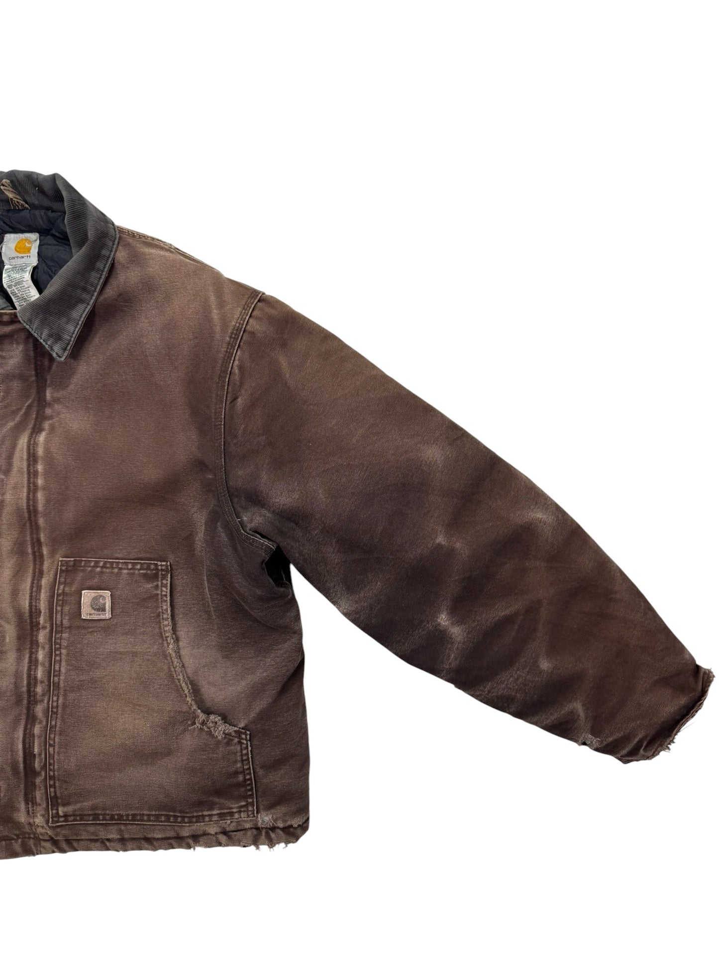 VTG Carhartt J22 DKB Detroit Quilted Artic Faded/Distressed Jacket - Made in USA - XL