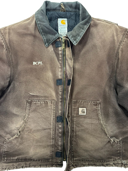 VTG Carhartt J22 DKB Detroit Quilted Artic Faded/Distressed Jacket - Made in USA - XL