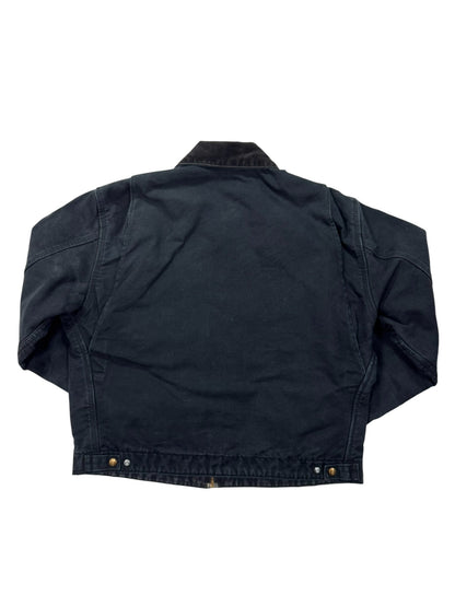 Vintage Carhartt J01 Black Detroit Blanket Lined Work Jacket - Made in USA - L