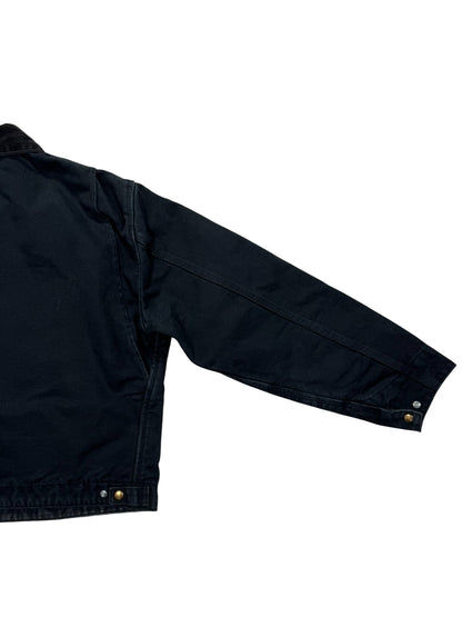 Vintage Carhartt J01 Black Detroit Blanket Lined Work Jacket - Made in USA - L