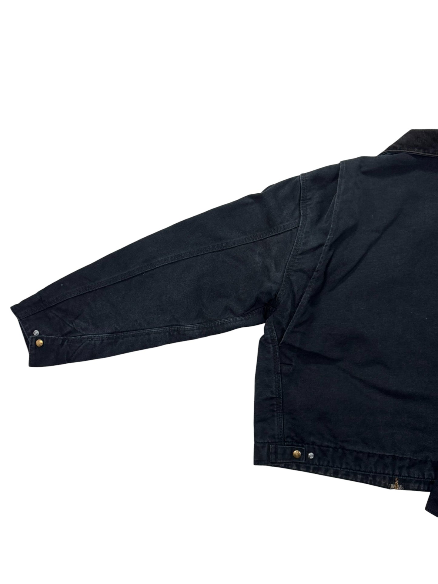 Vintage Carhartt J01 Black Detroit Blanket Lined Work Jacket - Made in USA - L