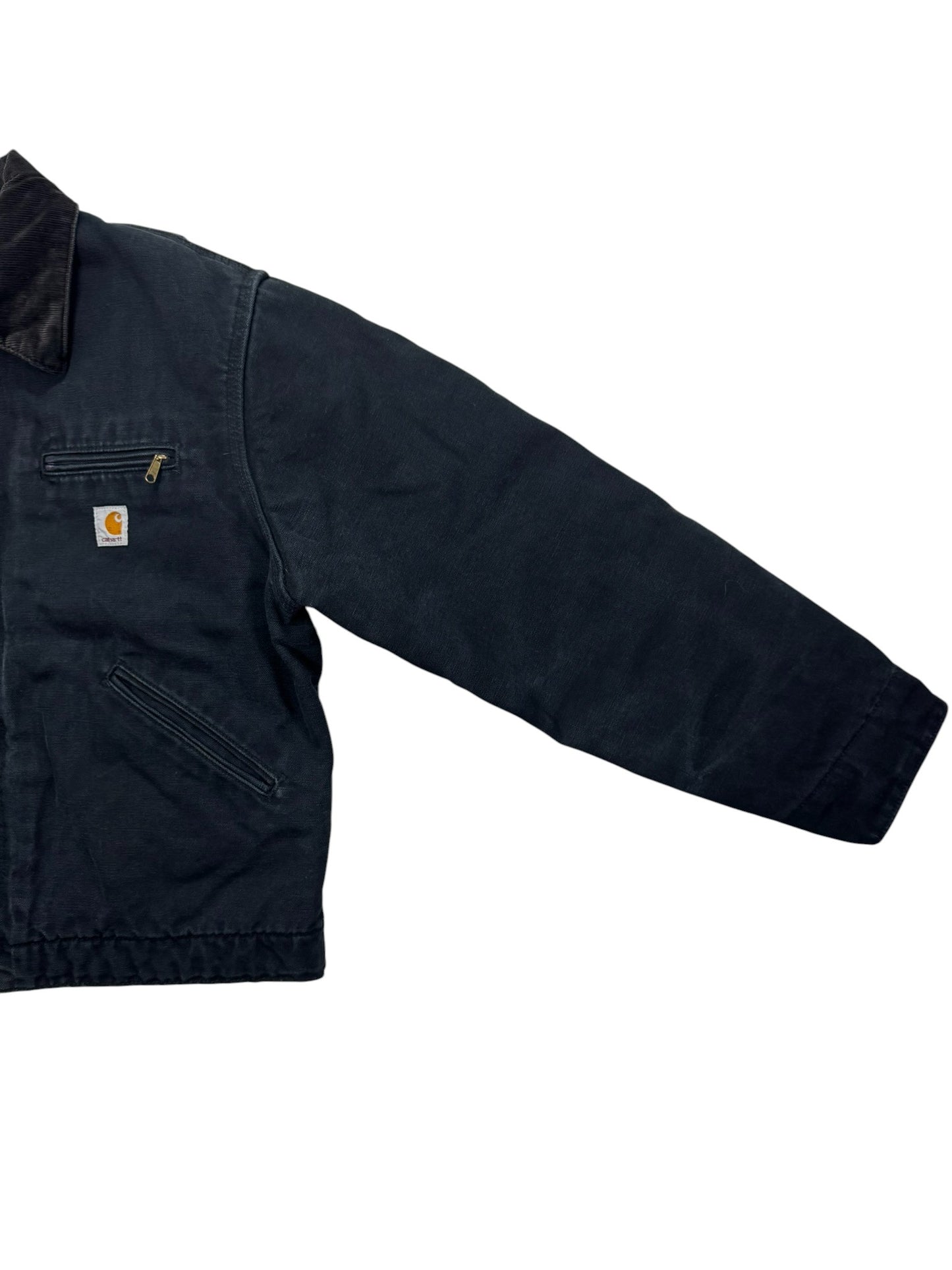 Vintage Carhartt J01 Black Detroit Blanket Lined Work Jacket - Made in USA - L