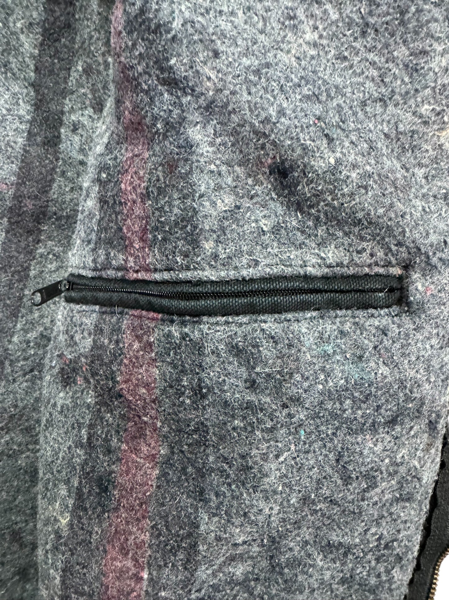 Vintage Carhartt J01 Black Detroit Blanket Lined Work Jacket - Made in USA - L