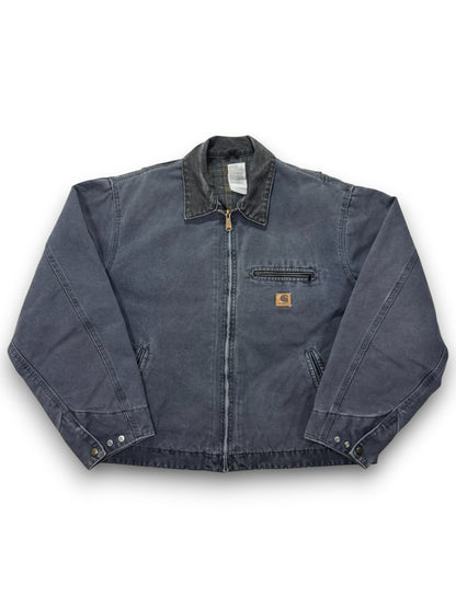 VTG Carhartt Detroit J97 PTL Blanket Lined Petrol Gray Jacket Made in USA Sz. XL