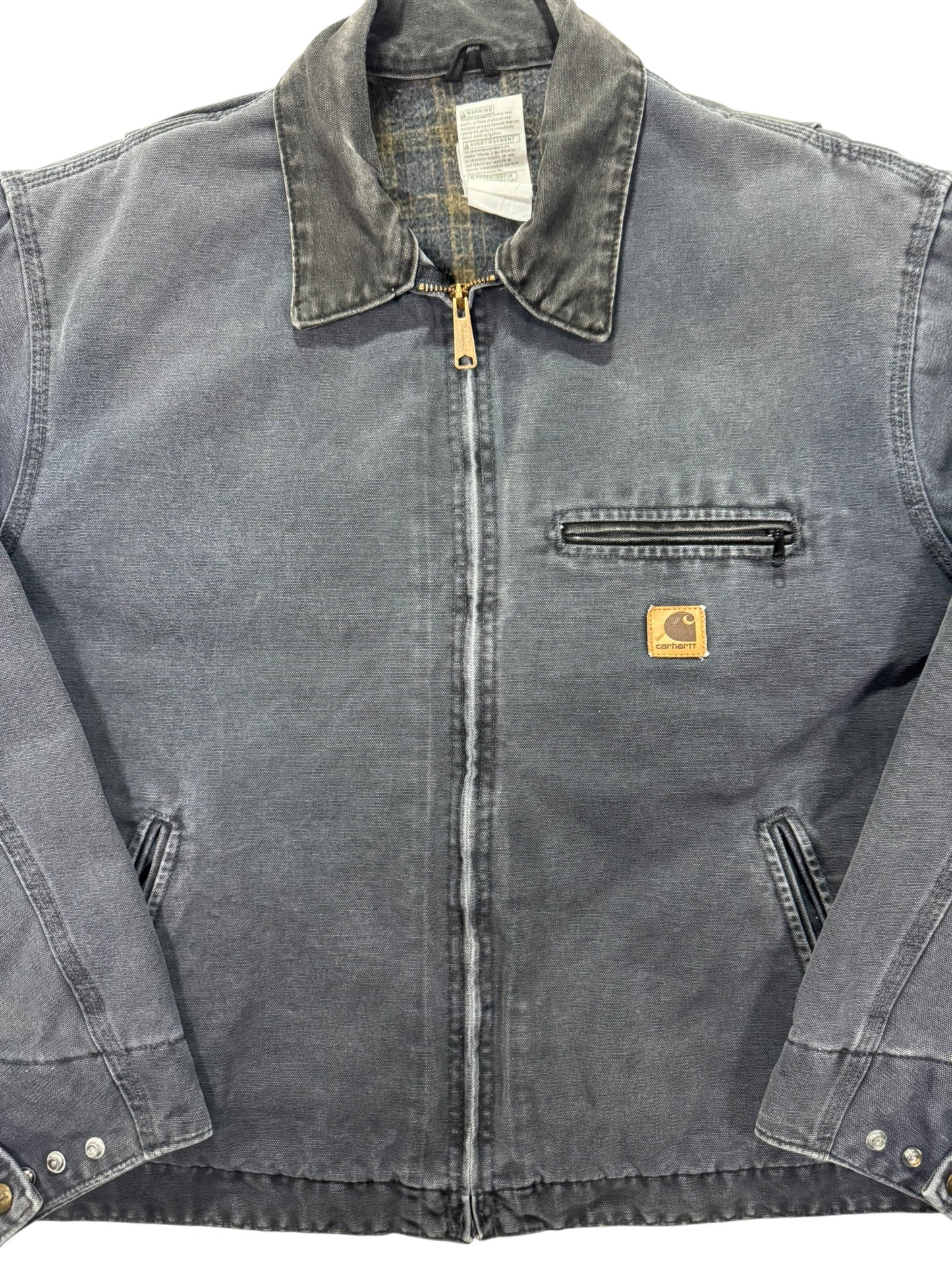 VTG Carhartt Detroit J97 PTL Blanket Lined Petrol Gray Jacket Made in USA Sz. XL