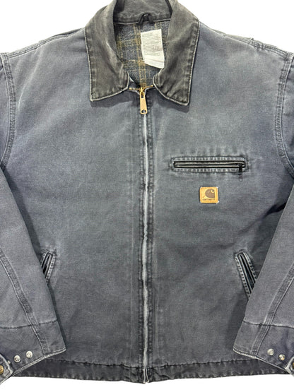 VTG Carhartt Detroit J97 PTL Blanket Lined Petrol Gray Jacket Made in USA Sz. XL