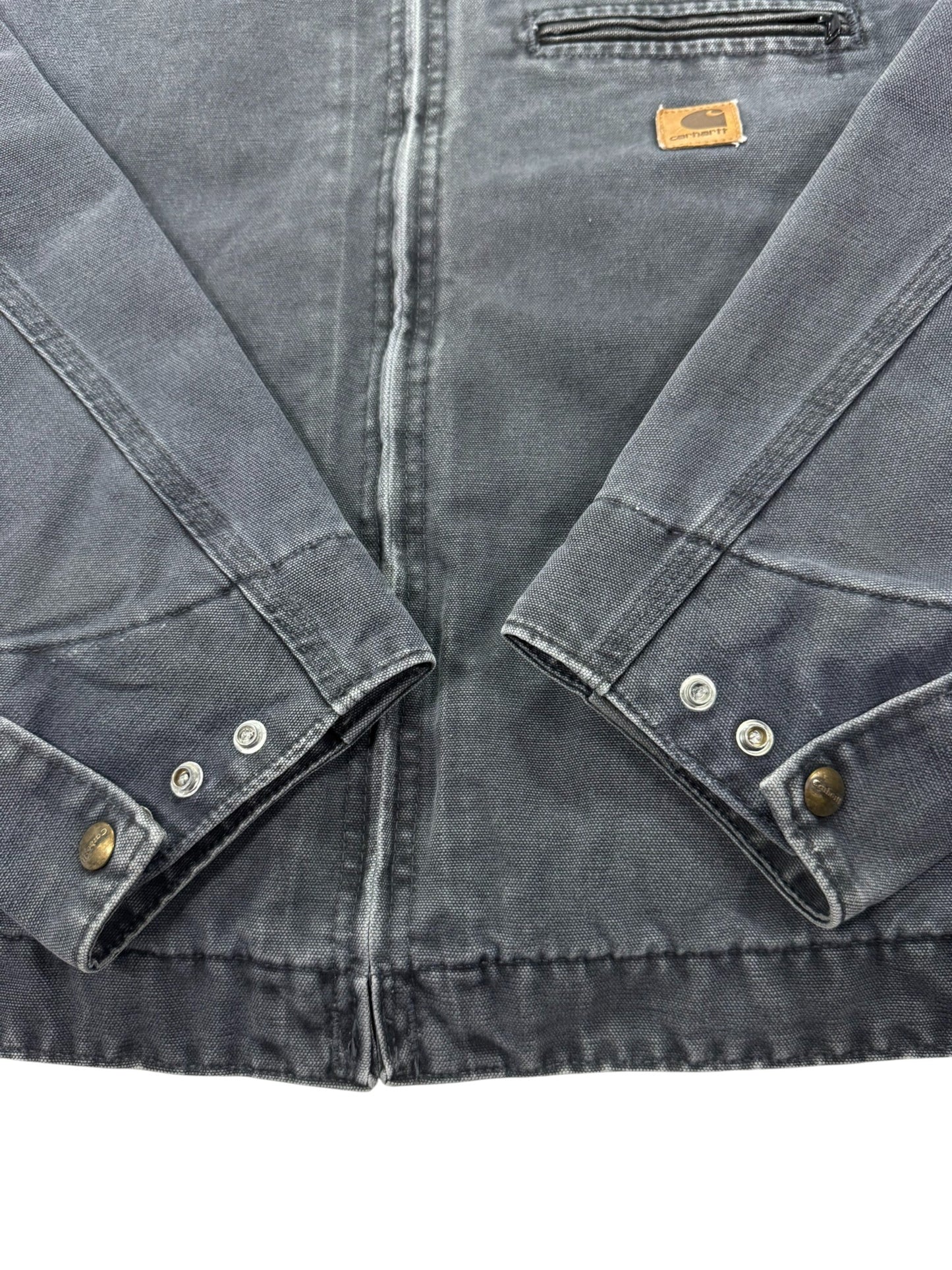 VTG Carhartt Detroit J97 PTL Blanket Lined Petrol Gray Jacket Made in USA Sz. XL