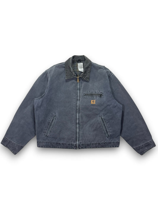 VTG Carhartt Detroit J97 PTL Blanket Lined Petrol Gray Jacket Made in USA Sz. XL