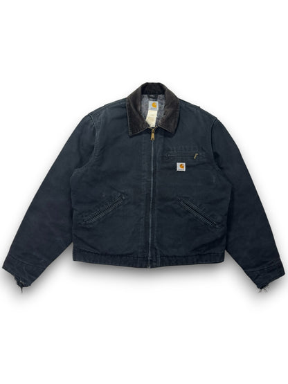 Vintage Distressed Carhartt J001 BLK Blanket Lined Detroit Jacket Made in Mexico - L
