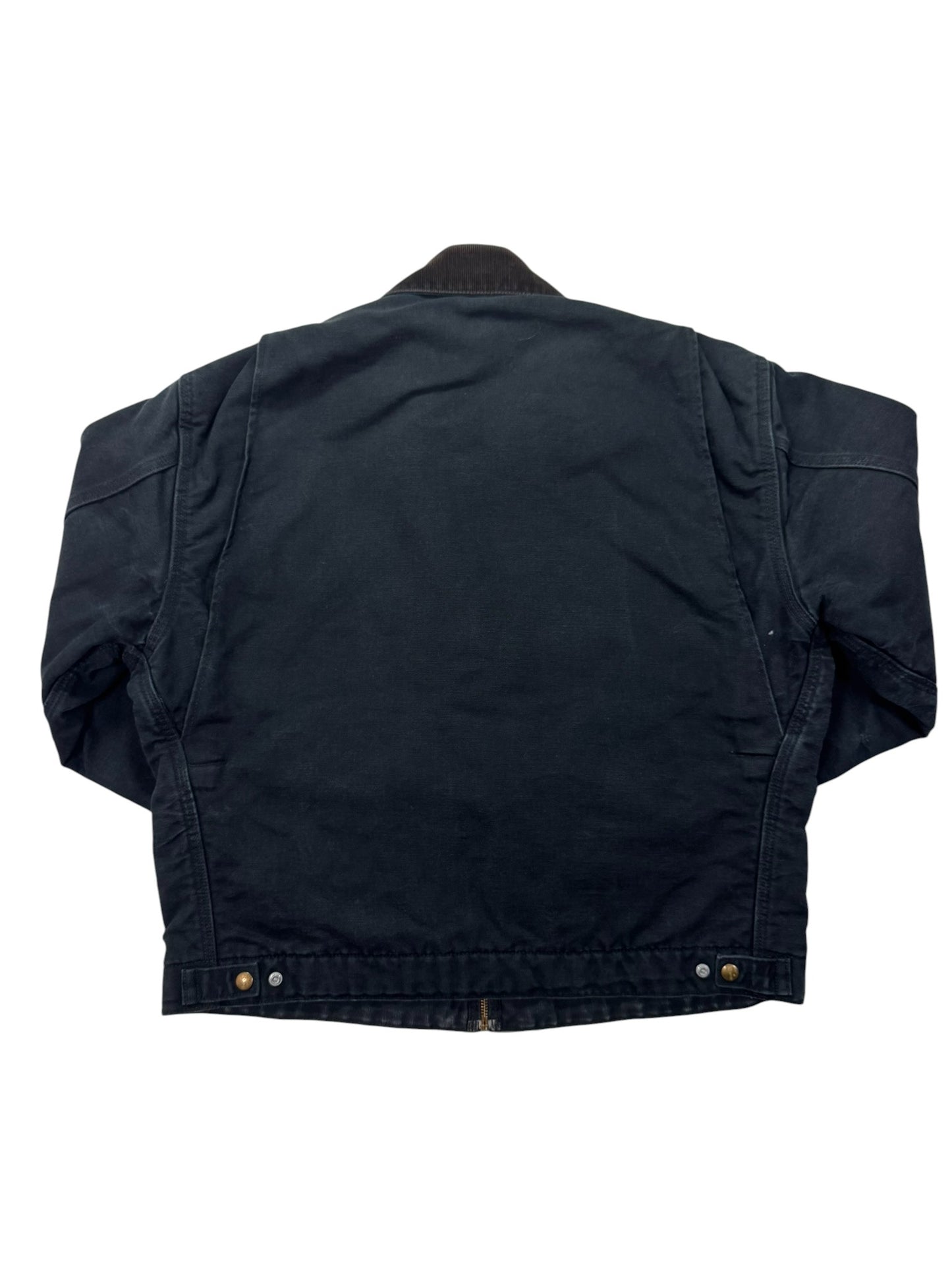 Vintage Distressed Carhartt J001 BLK Blanket Lined Detroit Jacket Made in Mexico - L