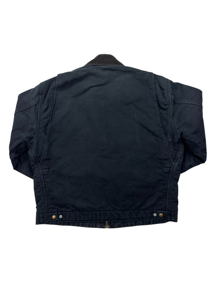 Vintage Distressed Carhartt J001 BLK Blanket Lined Detroit Jacket Made in Mexico - L