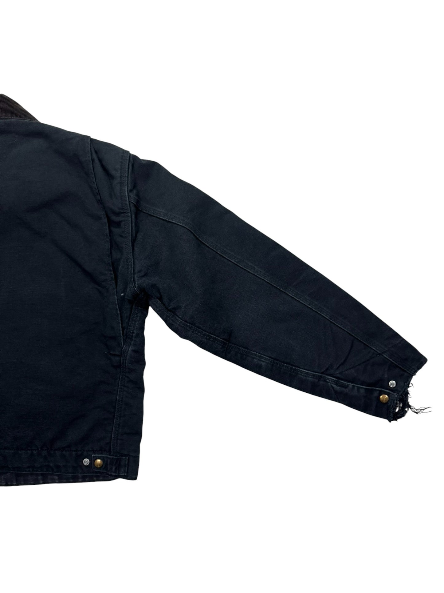 Vintage Distressed Carhartt J001 BLK Blanket Lined Detroit Jacket Made in Mexico - L