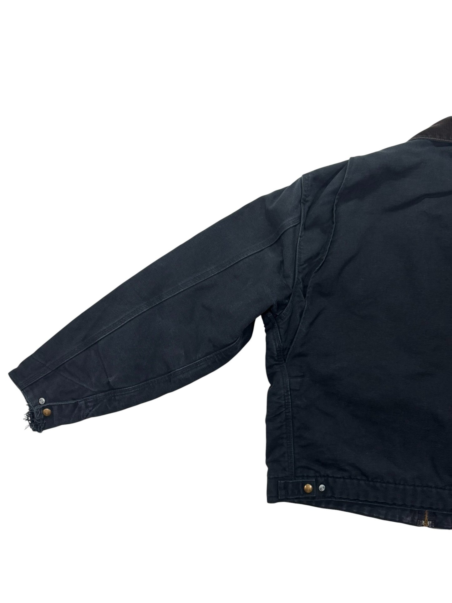 Vintage Distressed Carhartt J001 BLK Blanket Lined Detroit Jacket Made in Mexico - L