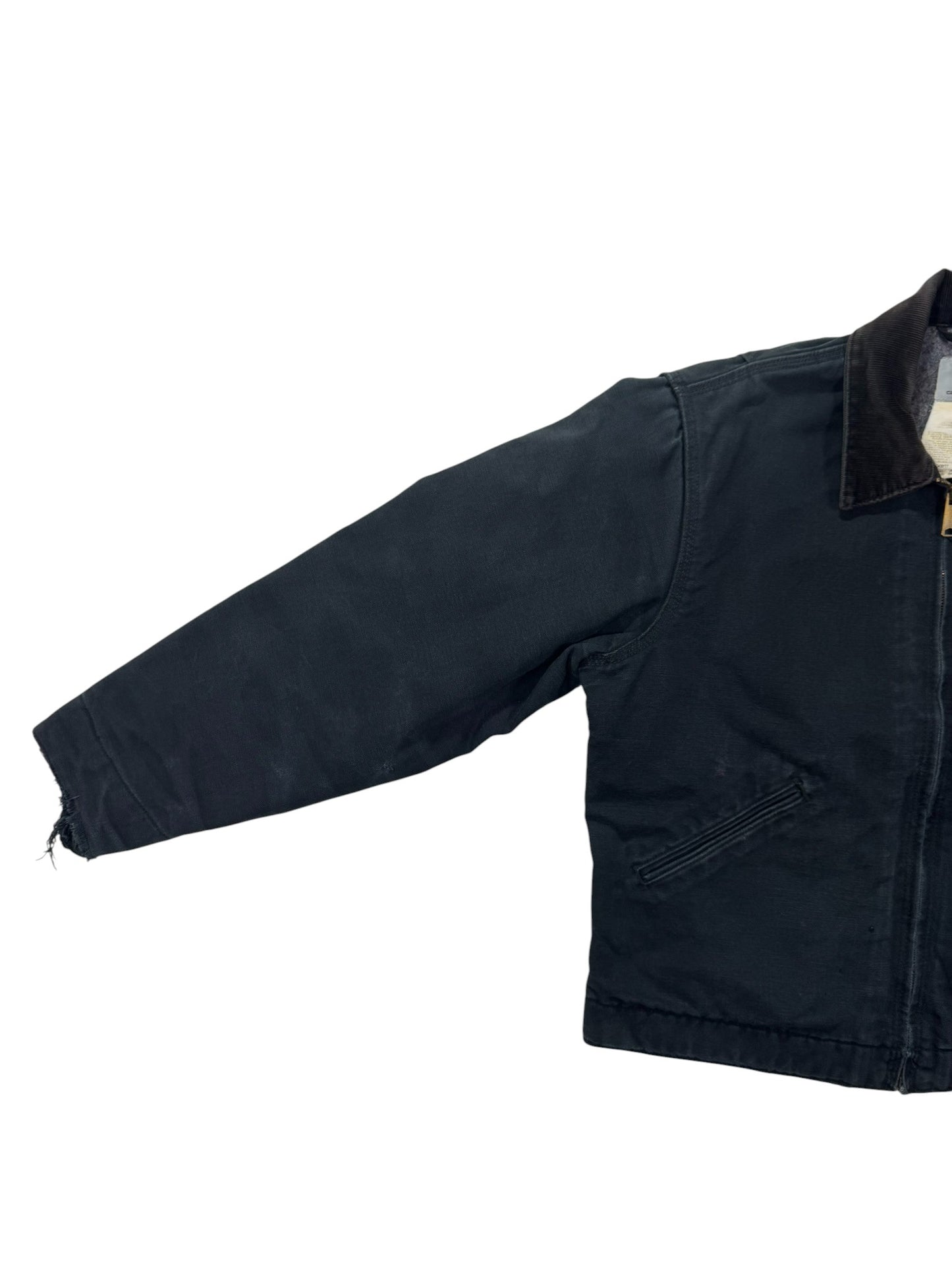 Vintage Distressed Carhartt J001 BLK Blanket Lined Detroit Jacket Made in Mexico - L