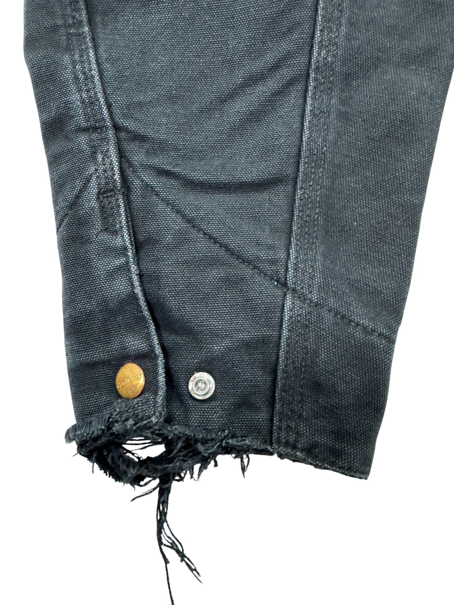 Vintage Distressed Carhartt J001 BLK Blanket Lined Detroit Jacket Made in Mexico - L