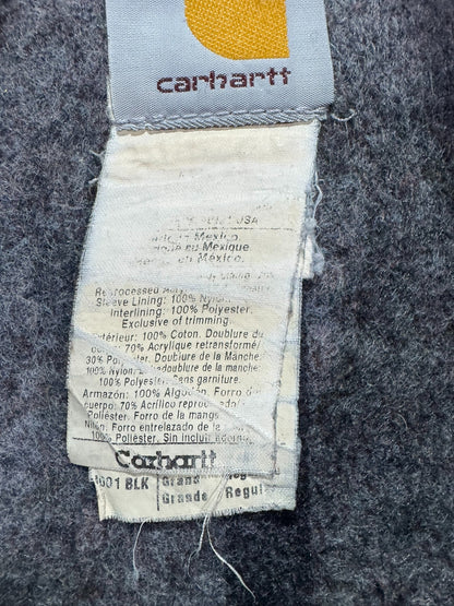 Vintage Distressed Carhartt J001 BLK Blanket Lined Detroit Jacket Made in Mexico - L