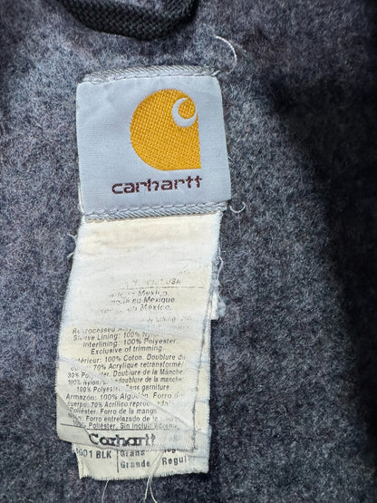 Vintage Distressed Carhartt J001 BLK Blanket Lined Detroit Jacket Made in Mexico - L