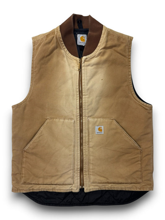 Vintage Carhartt V01 BRN Canvas Work Vest / Gilet Faded Brown - Men's Medium