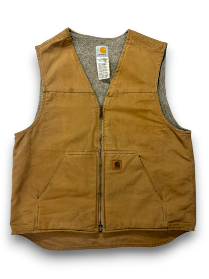 Vintage Carhartt V26 CML Canvas Full Zip Sherpa Lined Vest - Men's Large