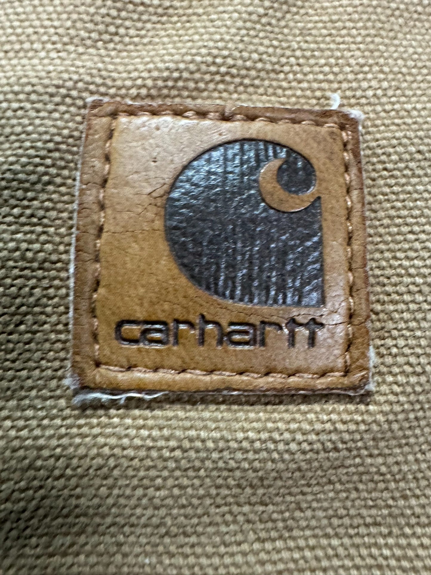 Vintage Carhartt V26 CML Canvas Full Zip Sherpa Lined Vest - Men's Large