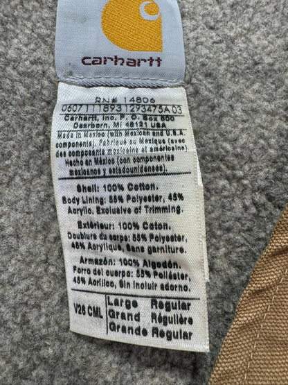 Vintage Carhartt V26 CML Canvas Full Zip Sherpa Lined Vest - Men's Large
