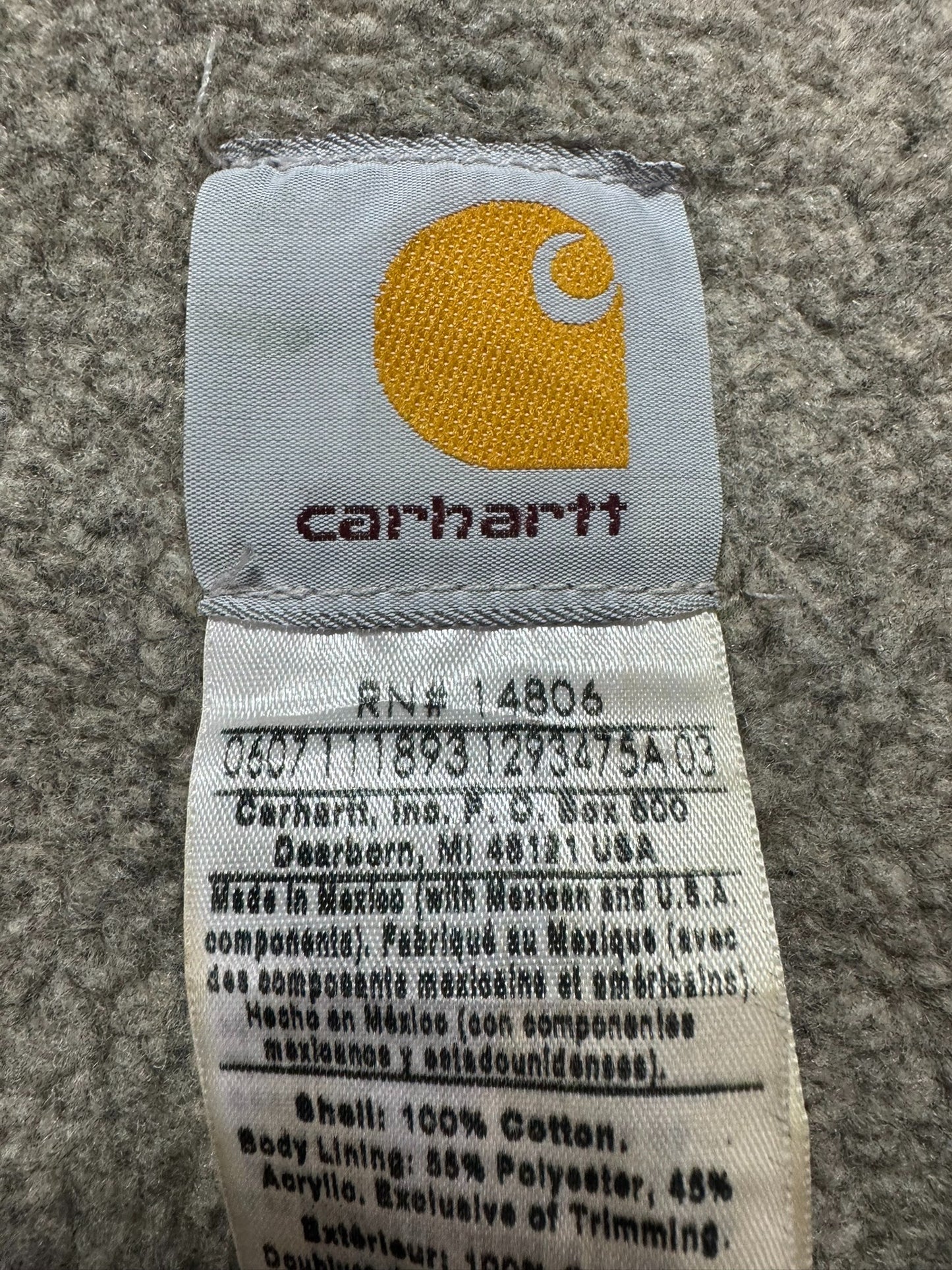 Vintage Carhartt V26 CML Canvas Full Zip Sherpa Lined Vest - Men's Large