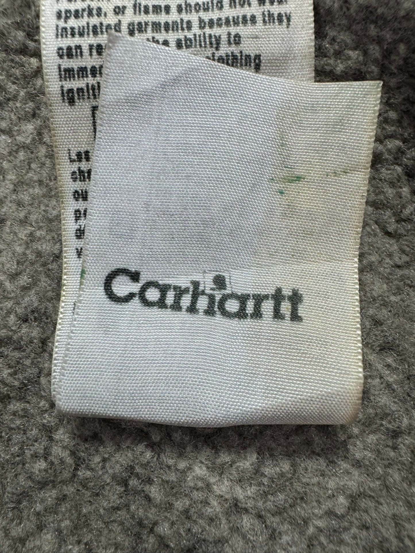 Vintage Carhartt V26 CML Canvas Full Zip Sherpa Lined Vest - Men's Large