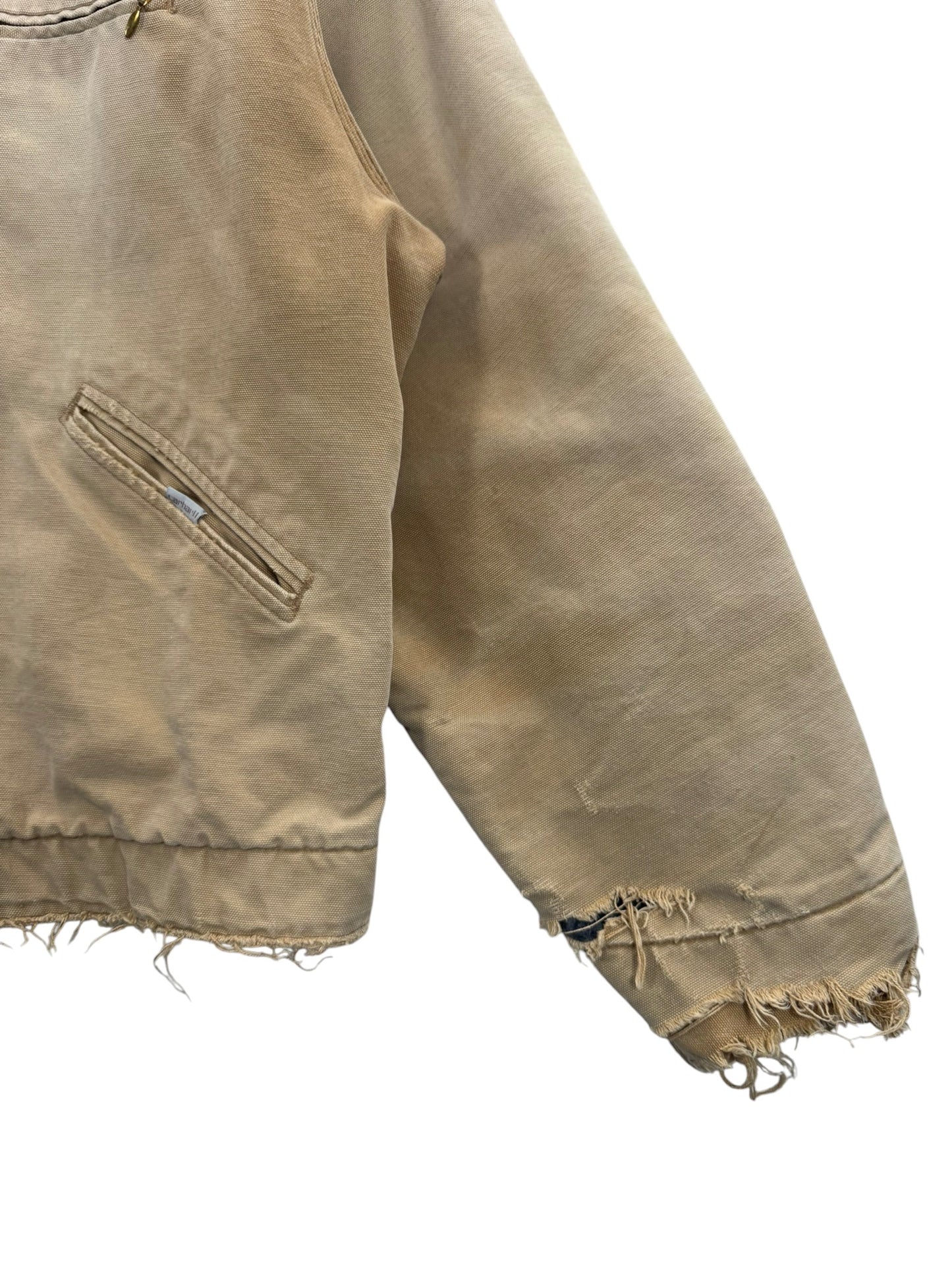 Vintage Carhartt J01 BRN Blanket Lined Detroit Distressed USA Made Men's Size XL