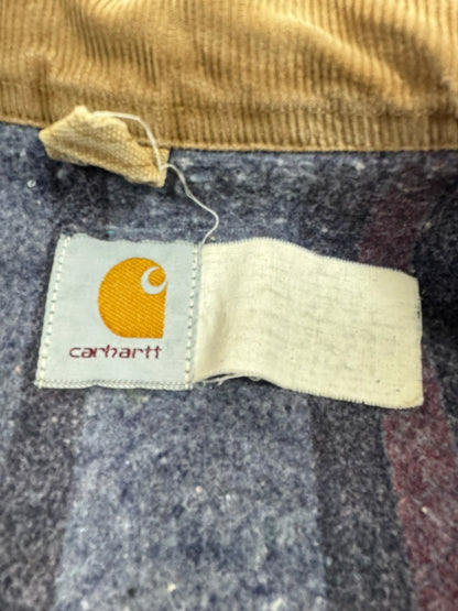 Vintage Carhartt J01 BRN Blanket Lined Detroit Distressed USA Made Men's Size XL