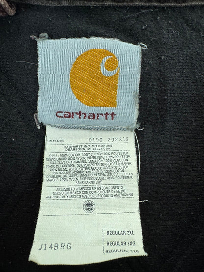 Vintage Carhartt Santa Fe Jacket J14 BRG Burgundy Canvas Bomber USA Men's 2XL