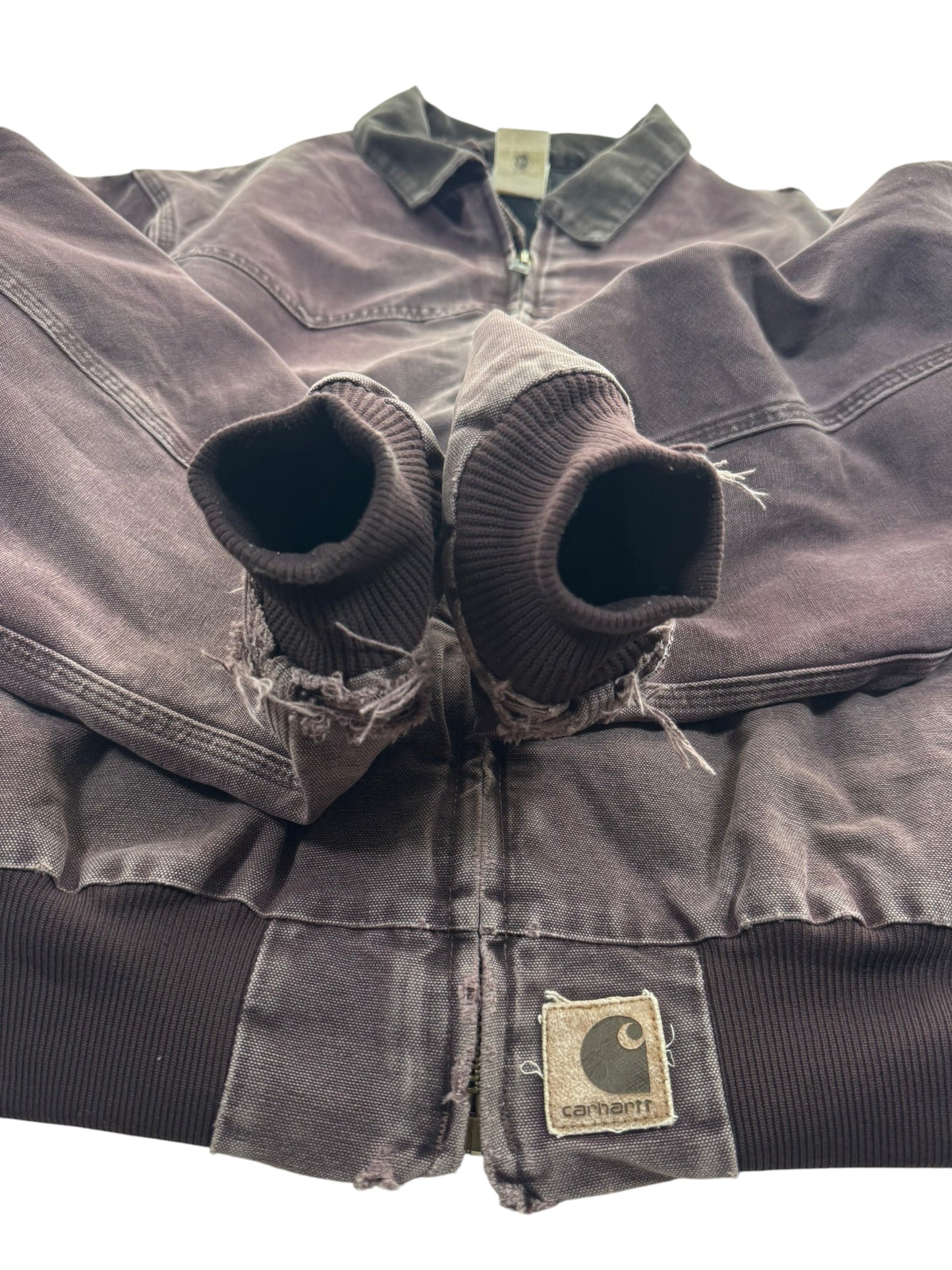 Vintage Carhartt Santa Fe Jacket J14 BRG Burgundy Canvas Bomber USA Men's 2XL