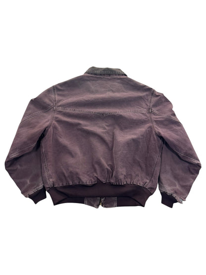 Vintage Carhartt Santa Fe Jacket J14 BRG Burgundy Canvas Bomber USA Men's 2XL