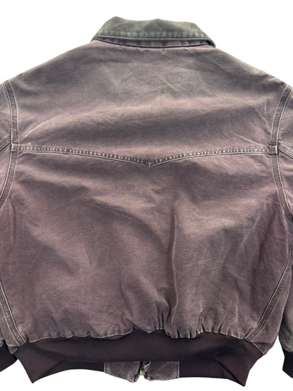 Vintage Carhartt Santa Fe Jacket J14 BRG Burgundy Canvas Bomber USA Men's 2XL