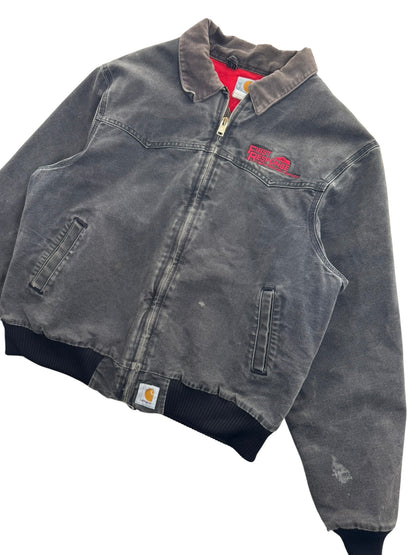 Vintage Carhartt J14 BLK Santa Fe Jacket Ruby Red Quilt Lined Men's Size Large