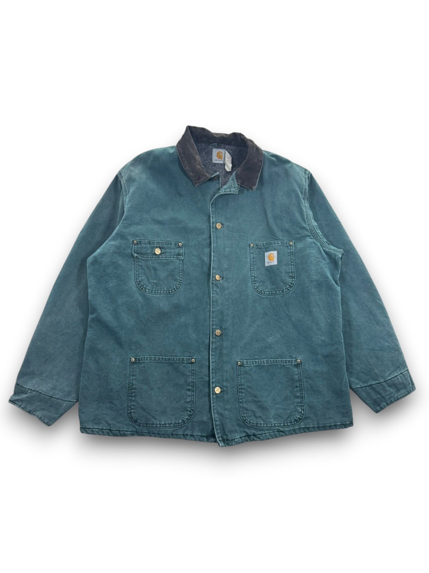 Vintage Carhartt Blanket-Lined Chore Coat Hunter Green CB2043 Mens XL Tall RARE