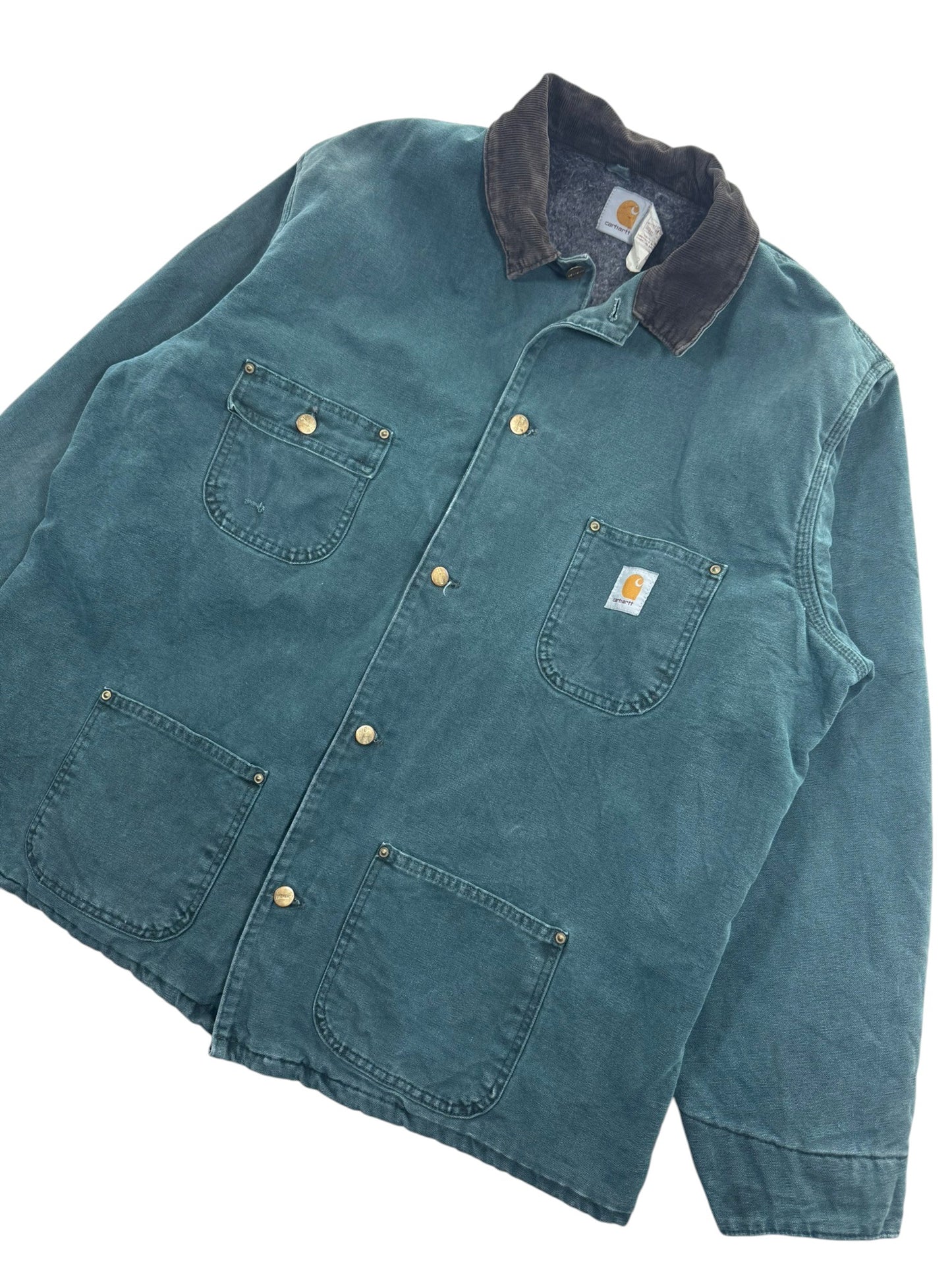 Vintage Carhartt Blanket-Lined Chore Coat Hunter Green CB2043 Mens XL Tall RARE
