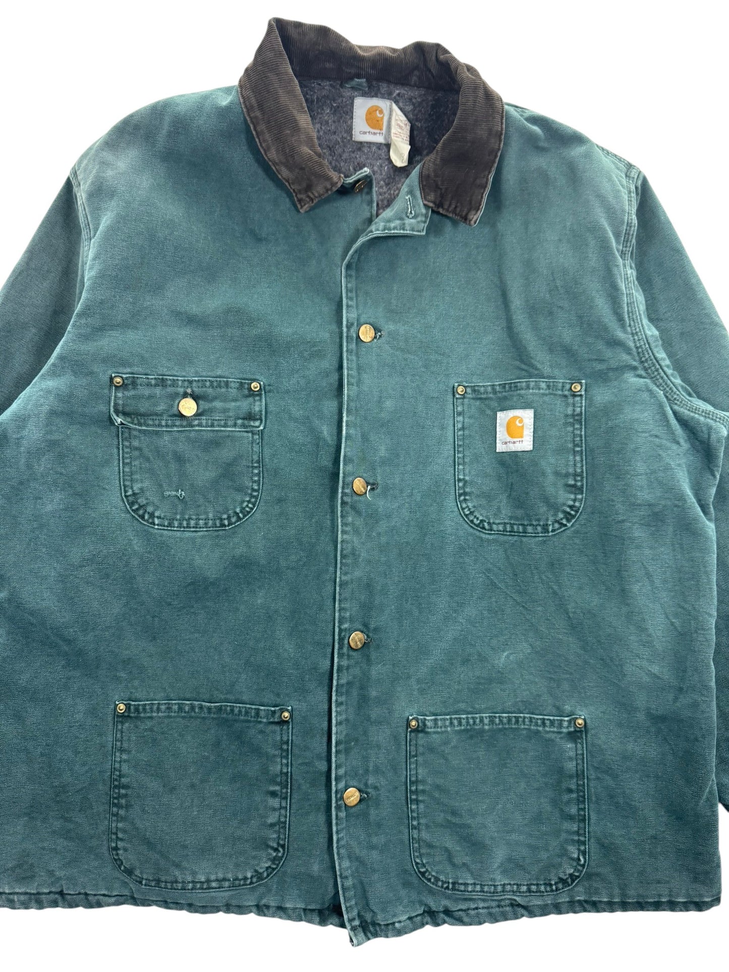 Vintage Carhartt Blanket-Lined Chore Coat Hunter Green CB2043 Mens XL Tall RARE