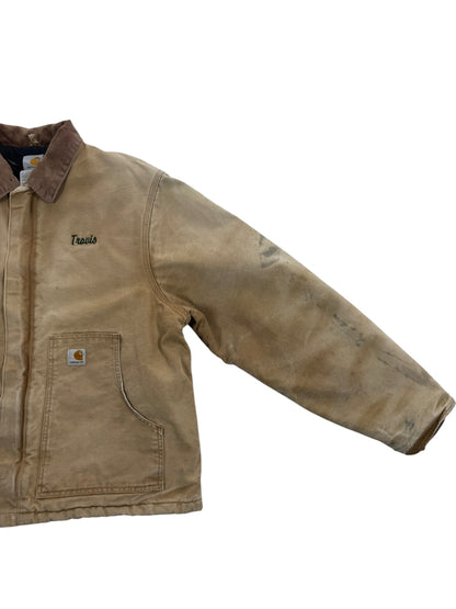 Vintage Carhartt J02 BRN Arctic Detroit Jacket Quilted Distressed Mens 46Tall XL