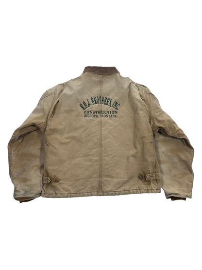 Vintage Carhartt J02 BRN Arctic Detroit Jacket Quilted Distressed Mens 46Tall XL